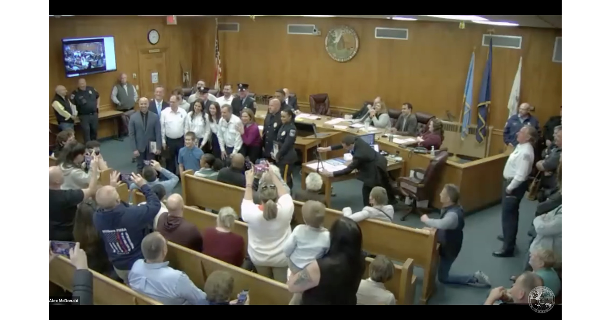 Mayor Miggins & Township Committee Honor EMT Members, Police & Coaches