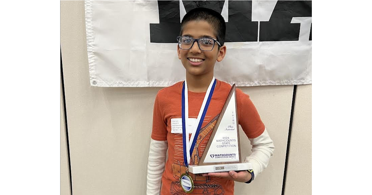 Livingston Sixth Grader Places Third in Prestigious NJ State MATHCOUNTS