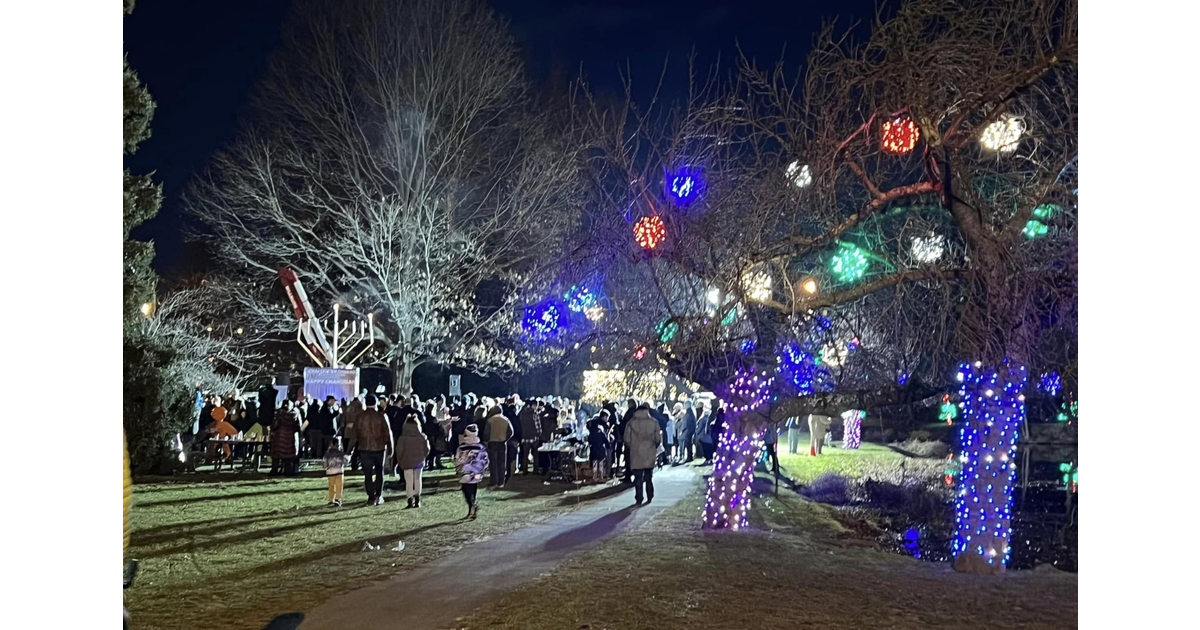 Millburn Rabbi Lights Menorah on the First Night Hanukkah Millburn