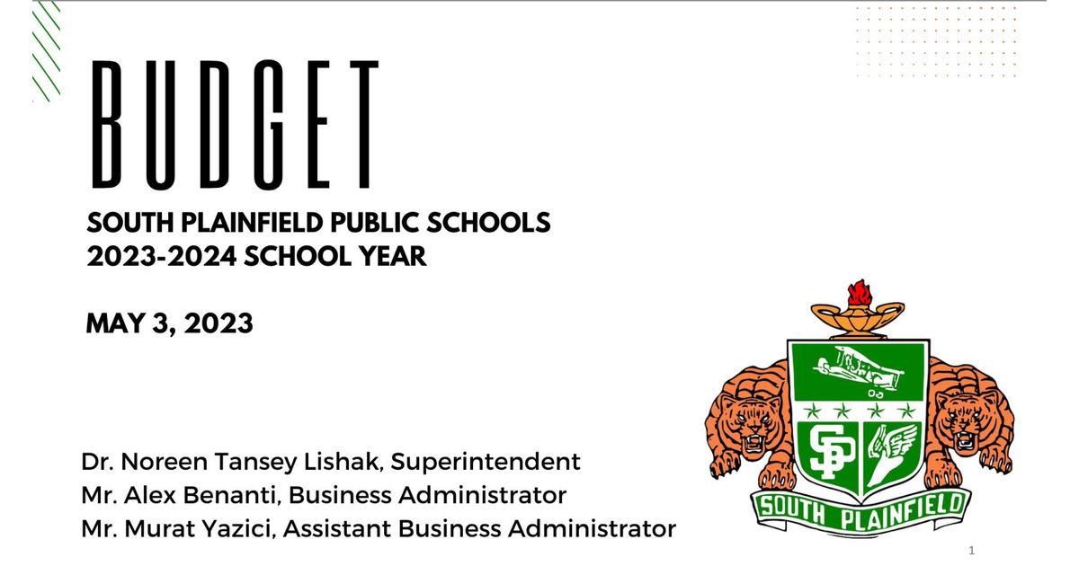 South Plainfield BOE Adopts 80.2M Spending Plan South Plainfield, NJ