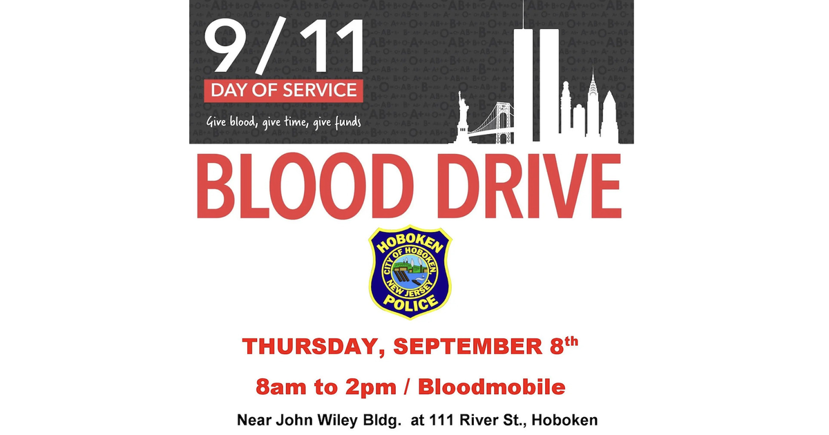 Hoboken PD To Host Annual 9/11 Memorial Blood Drive On Thursday ...