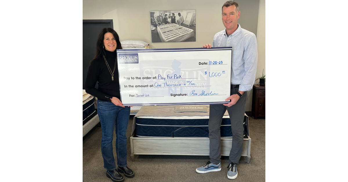 Fanwood's Shovlin Mattress Factory Contributes 1,000 to Breast Cancer
