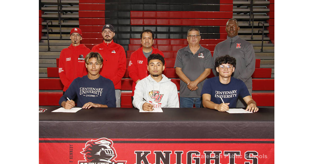 Three Knights Soccer Players Sign Acceptance Letters, Celebrating
