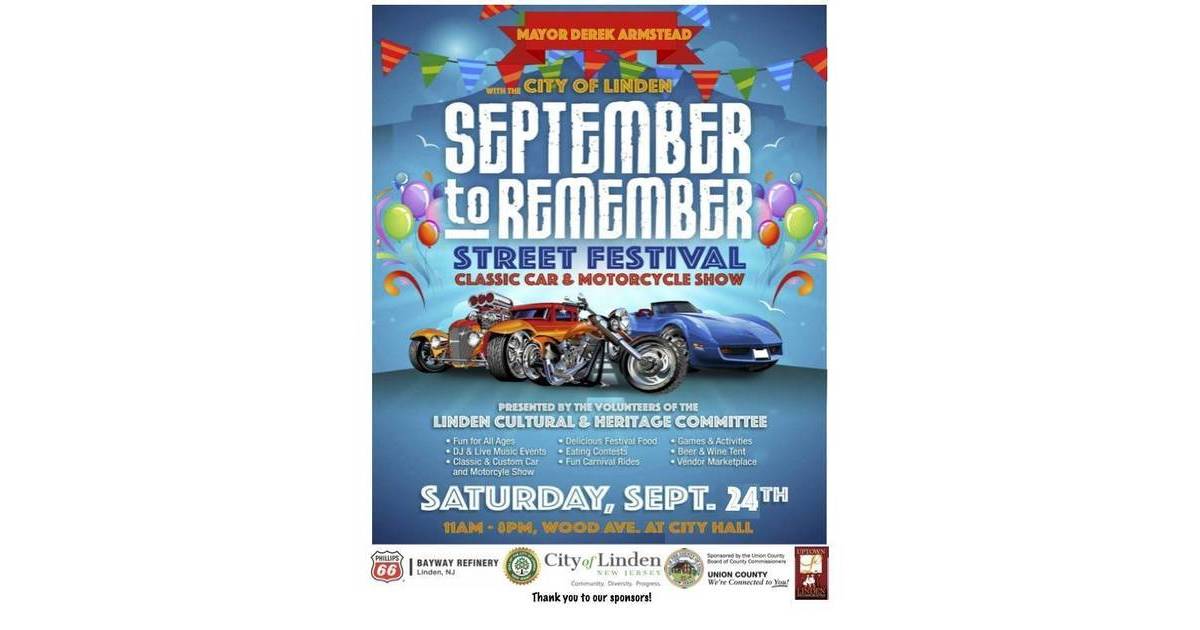 Linden to Host Annual 'September to Remember' Street Festival Linden