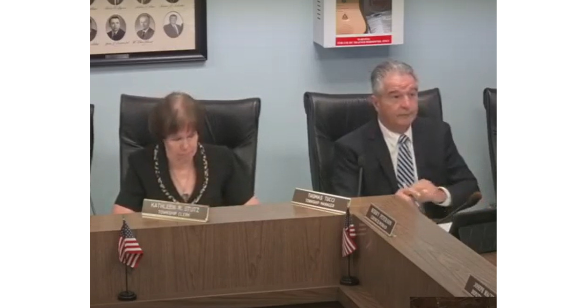 Cedar Grove Township Manager Thomas Tucci and Clerk Kathleen Stutz to