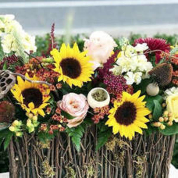 Sunflower Basket Arrangement Class this Saturday at Reynold's Garden