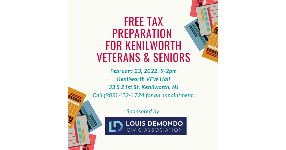 Free Tax Preparation for Kenilworth Veterans and Senior Citizens to be