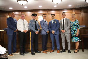 Carousel image 37d4c6e26b1507a5a0c0 three new hasbrouck heights pd with mayor police committee and chief