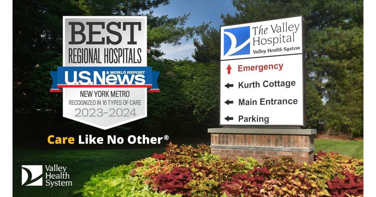 Valley Hospital Ranked Third Best Hospital in New Jersey Ridgewood