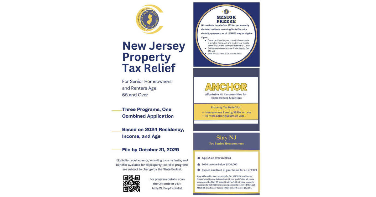 Senior Freeze Property Tax New Jersey