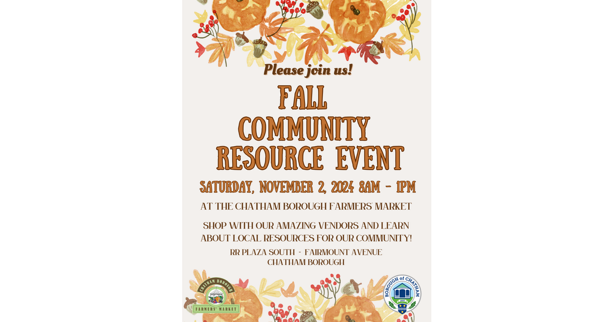 Chatham Borough Offers 'Fall Community Resource Event' at the Chatham ...