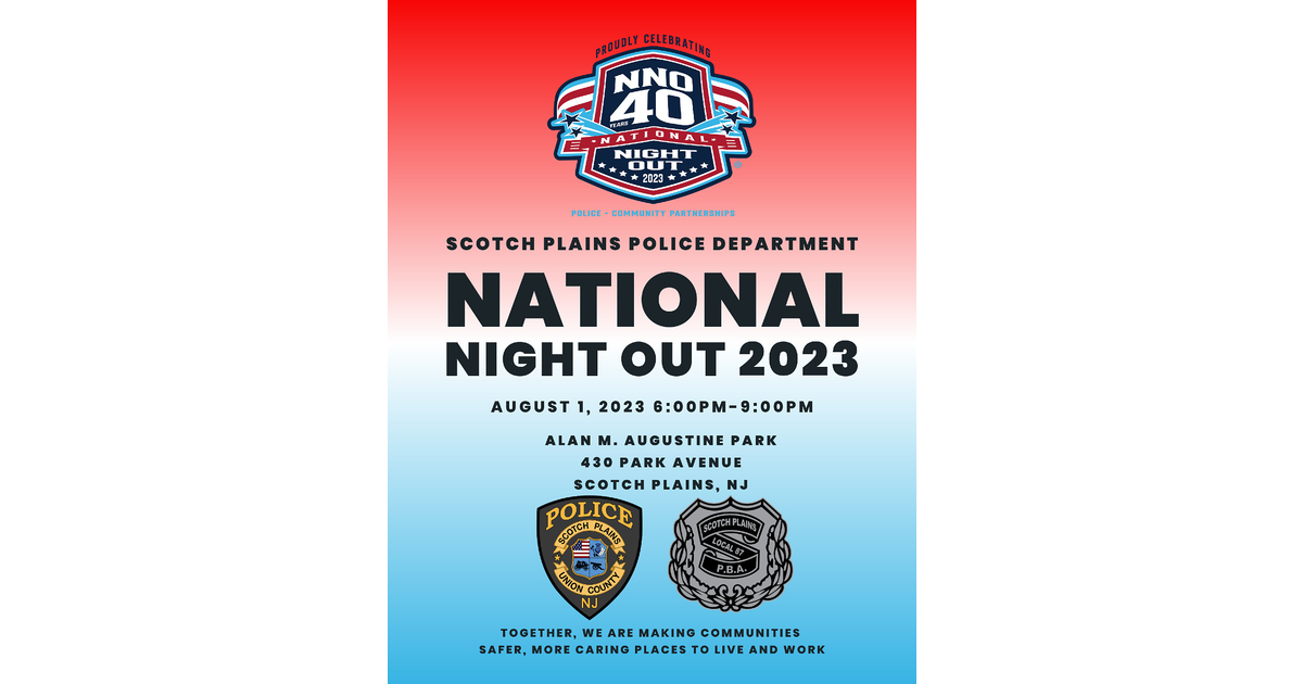 Scotch Plains and Fanwood to Celebrate 40th Annual National Night Out