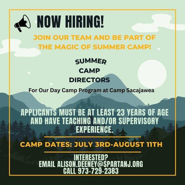 Sparta Recreation is hiring summer day camp directors TAPinto