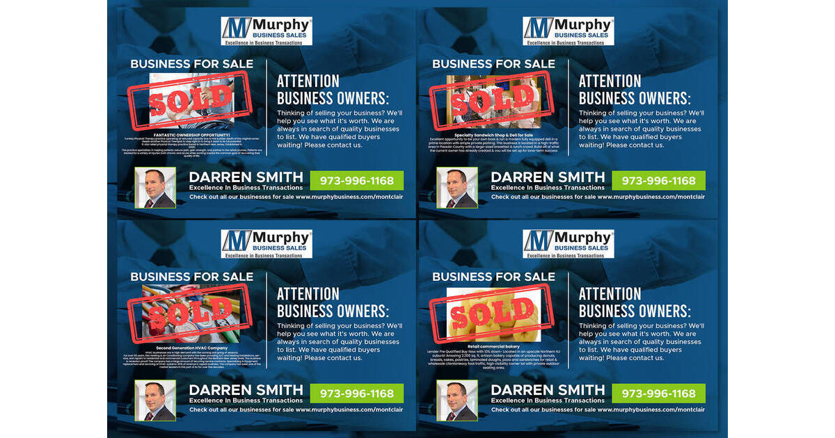 Darren Smith and Murphy Business Sales Montclair, NJ Office Recognized Among Top Business Brokerage Offices in North America