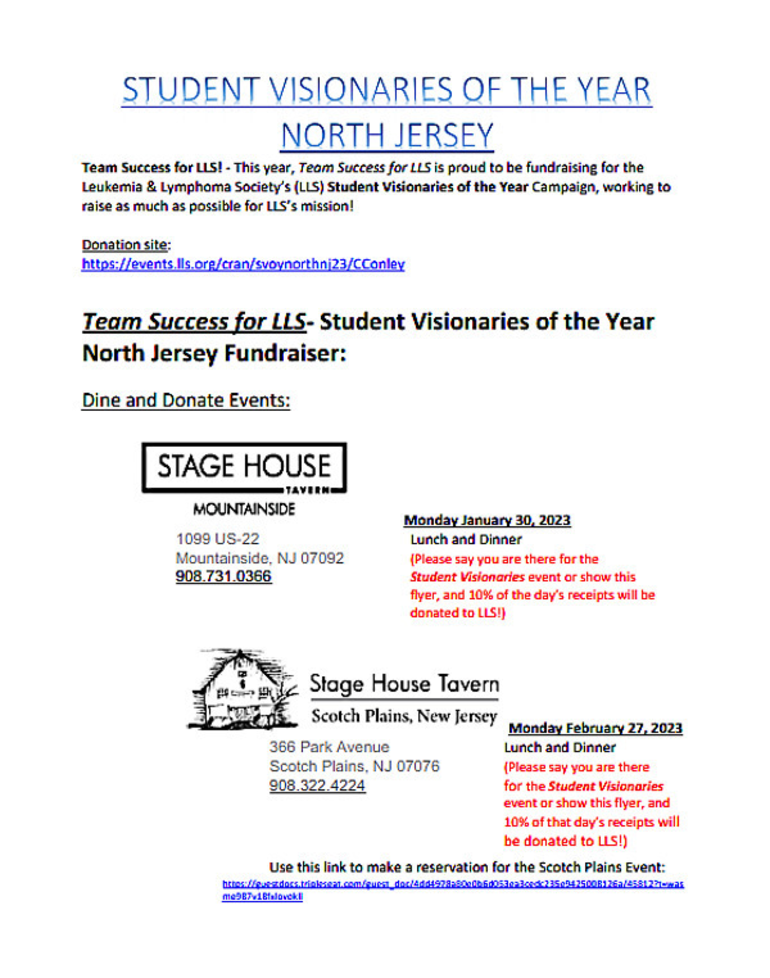Dine and Donate at The Stage House Tavern for Student Visionaries of the Year North Jersey | TAPinto | TAPinto dine-and-donate-at-the-stage-house-tavern-for-student-visionaries-of-the-year-north-jersey-tapinto-tapinto