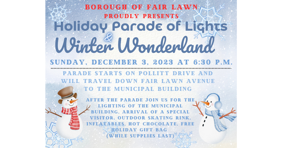 Fair Lawn Parade of Lights & Winter Wonderland TAPinto TAPinto