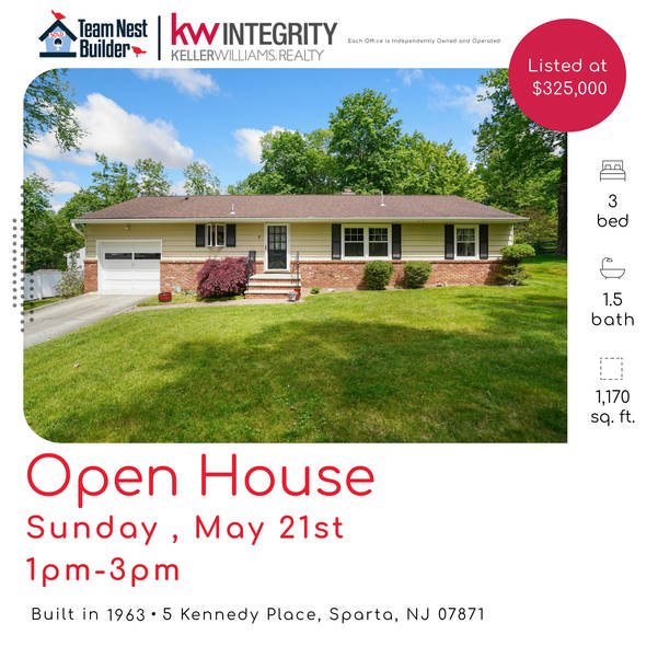 Just Listed 5 Kennedy Place, Sparta, NJ 07871! Join us this Sunday