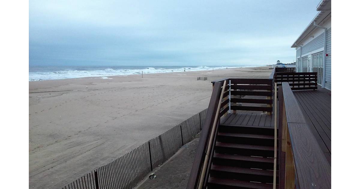 Morning High Tide Comes and Goes along Belmar Beachfront Belmar/Lake