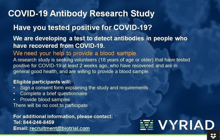 Have You Tested Positive For Covid 19 Will You Help Us Develop An Antibody Test Tapinto
