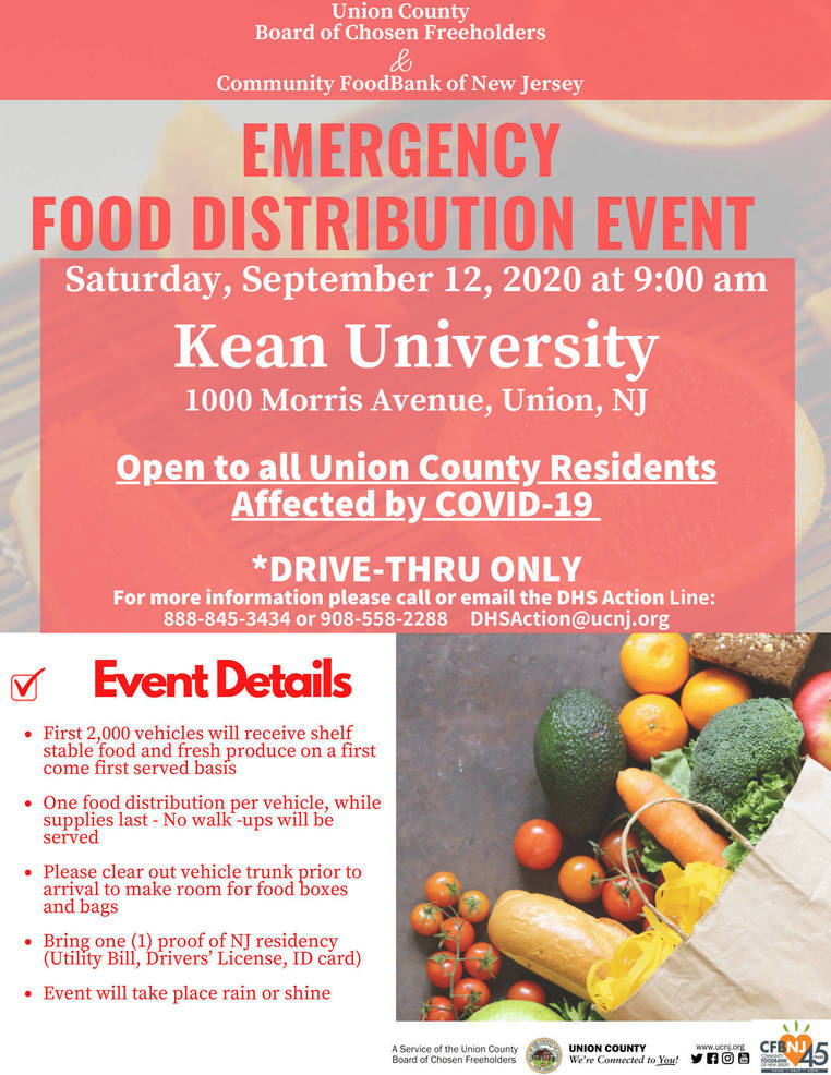 Union County Announces Covid 19 Emergency Drive Up Food Distribution September 12 Tapinto