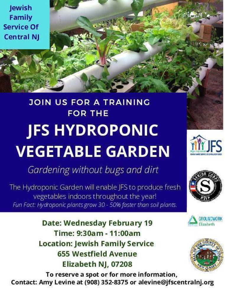 Hydroponic Vegetable Garden Training for Individuals 55+ at Jewish Family Service of Central New Jersey