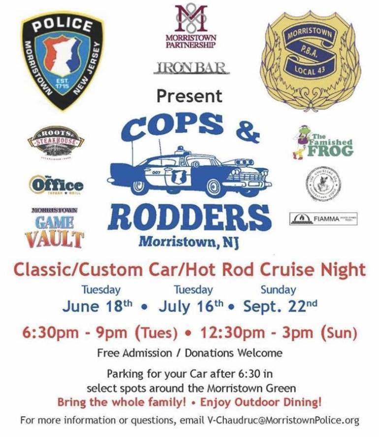 'Cops and Rodders' Event on the Morristown Green; Sunday Sept. 22 TAPinto
