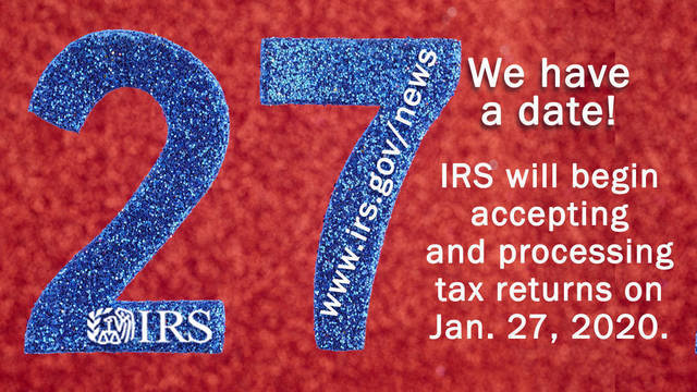 Irs Opens 2019 Tax Filing Season For Individual Filers On Jan 27 Tapinto