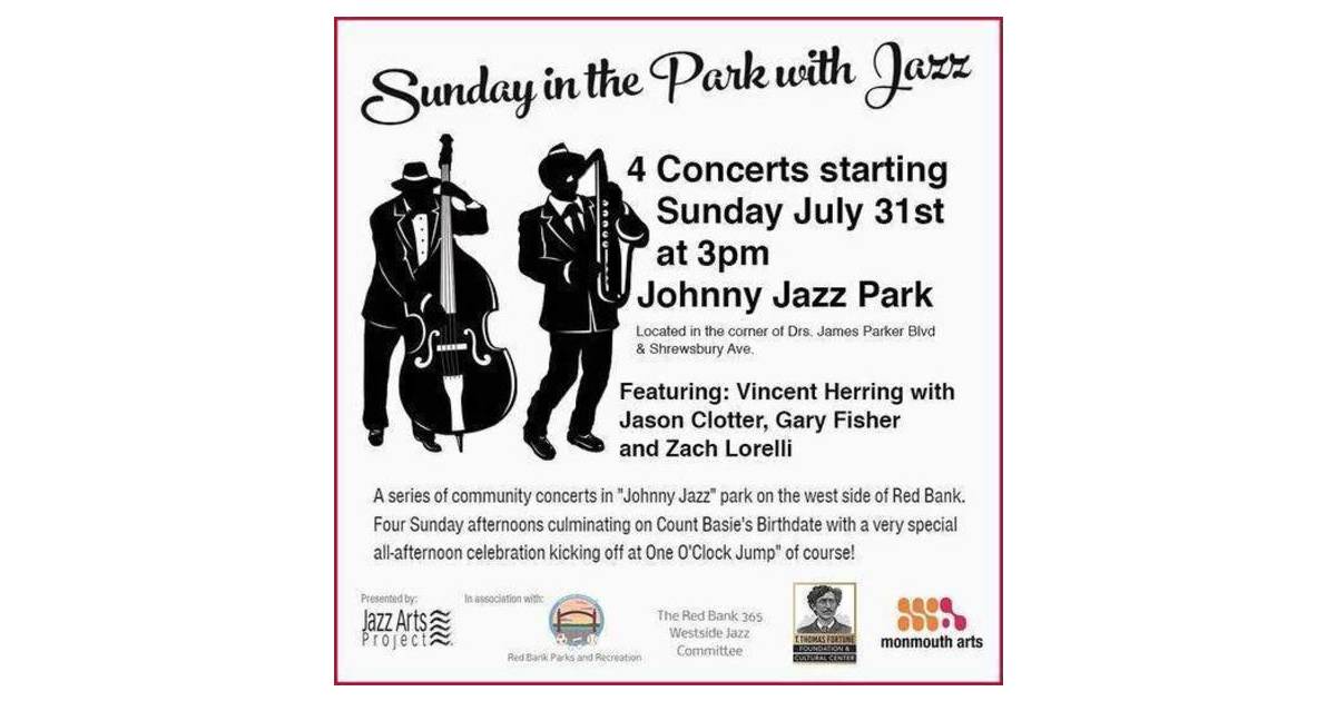 Sunday Afternoon of Jazz Performers in Johnny Jazz Park Red Bank, NJ