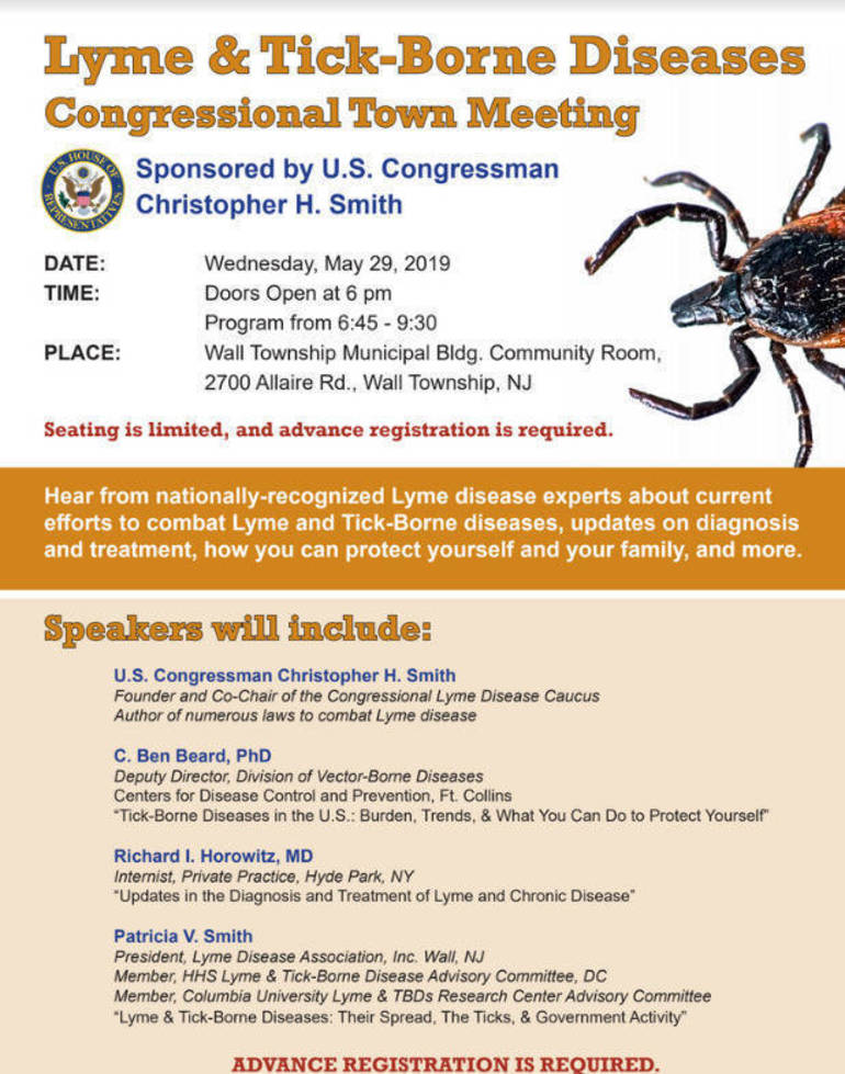 Lyme Disease On The Rise Focus Of Congressional Town Meeting Tonight In Wall Twp Tapinto