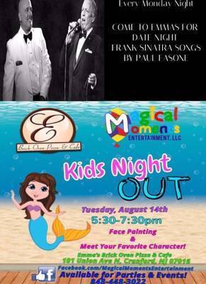 Monday Date Nights and Tuesday Kids Night at Emmas Brick Oven