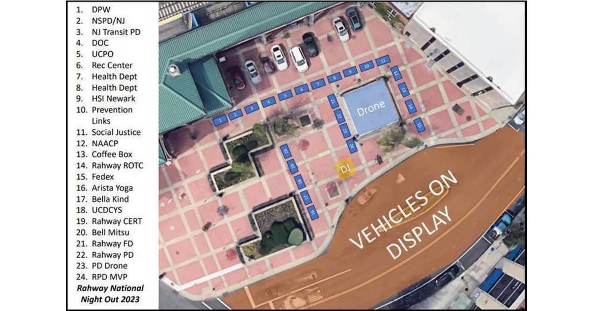 Here's a Map for Rahway's National Night on August 1st! Rahway, NJ