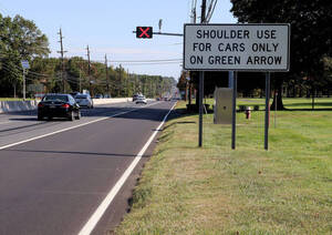 Carousel image 628a3a2c95e84eb8ded6 best crop 040917c4a9e12832f8be shoulder lane use sign on route 1 in south brunswick township