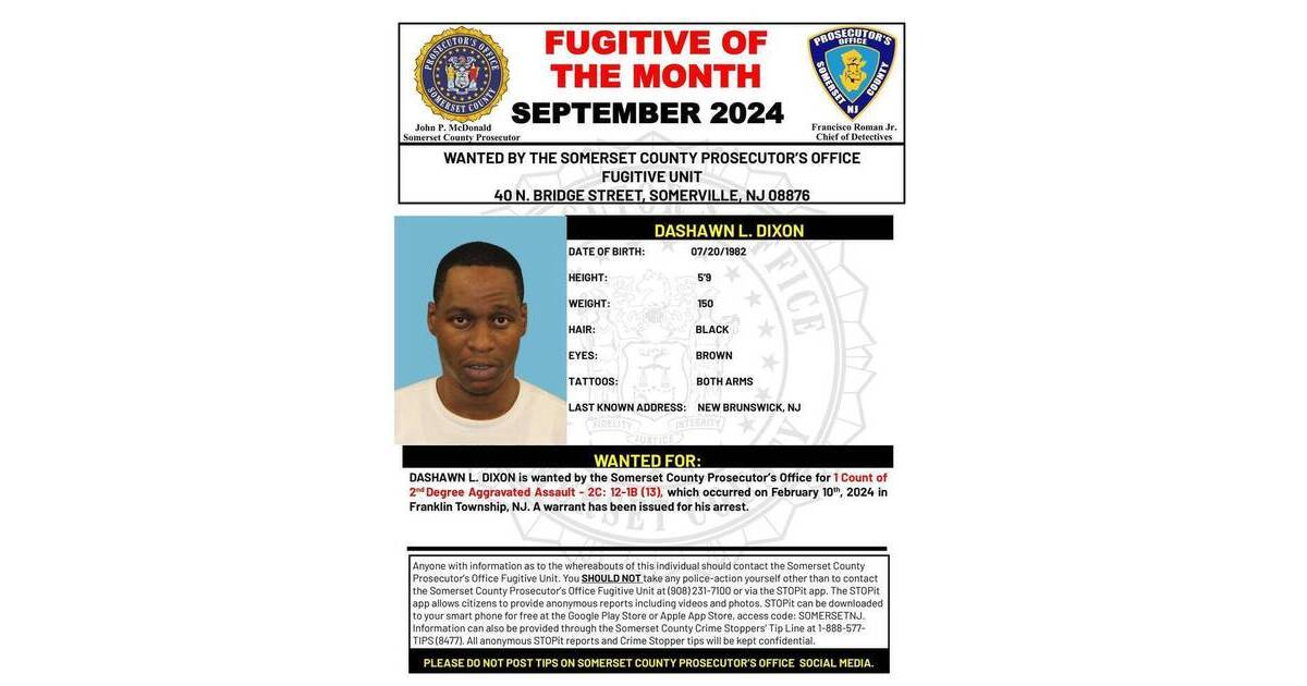 Somerset County Prosecutor S Office Fugitive Of The Month