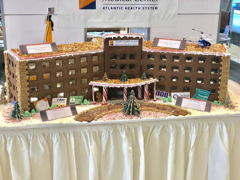 Atlantic Health Food Service Leaders Make Gingerbread Replica Of